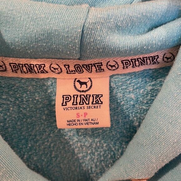 PINK woman’s light blue zip up hoodie - Picture 5 of 10